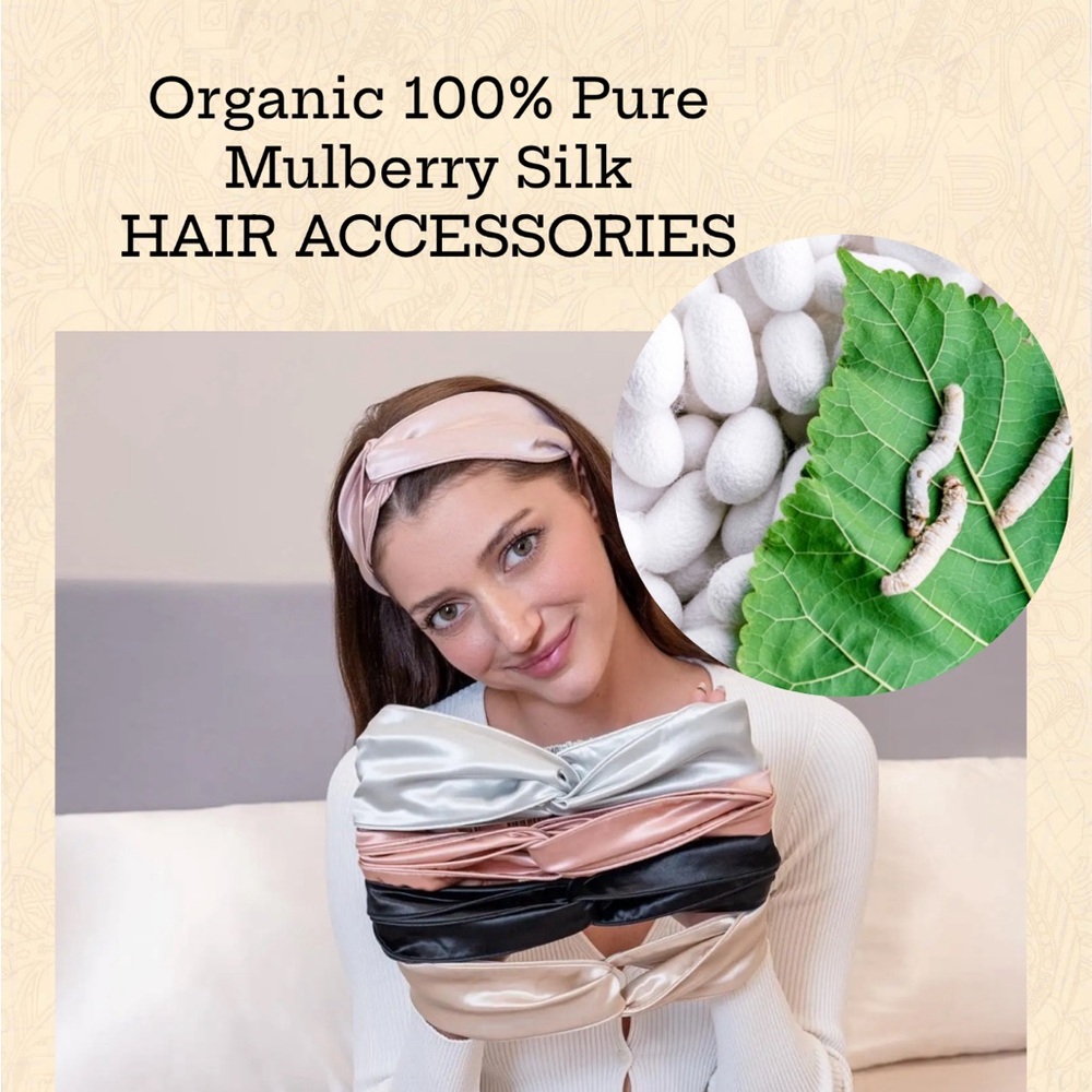 ORGANIC 100% PURE MULBERRY SILK HEADBAND HAIR ACCESSORIES 3 COLORS BY FUN SILK